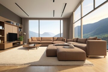 Modern Living Room with Sectional Sofa
