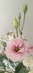 Obraz na płótnie Canvas eustoma bouquet. pink and white flowers