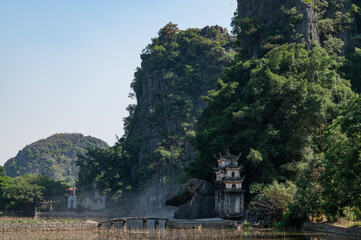 The temple gates of Đầm sen Bích Động in Ninh Binh region of Vietnam © Chris