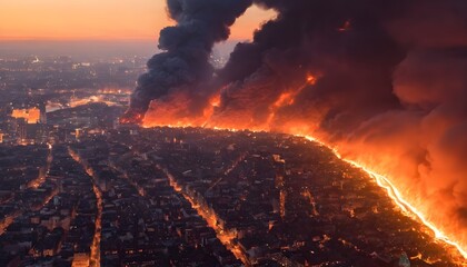 generative ai scene, City on firestorm