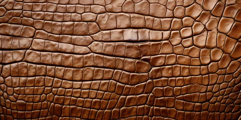 Fotobehang crocodile or snake skin texture leather © pickypix