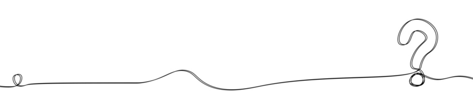 Question mark line art one continuous line drawing thinking concept illustration vector