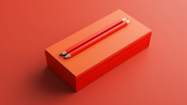 Pencil box on a solid background