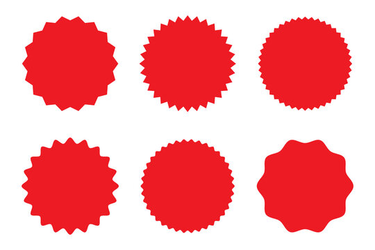 Sale sticker vector. Set of red starburst. . Price sticker icon