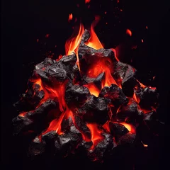  Hot burning coals. AI render. © writerfantast