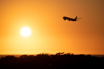 Fototapeta na wymiar Puerto Vallarta Jet Sunset