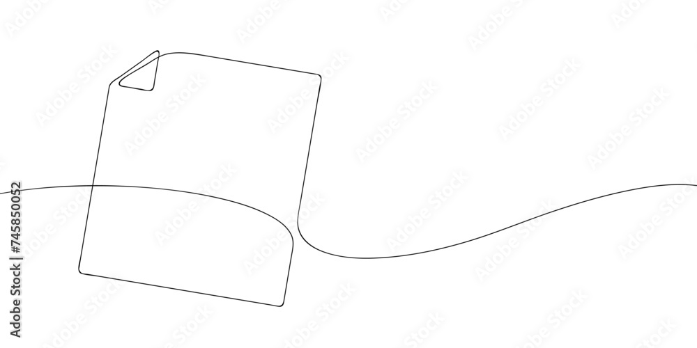Poster a single line drawing of a file or document. continuous line page icon. one line icon. vector illust