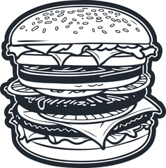 Burger, vector illustration - 745850046