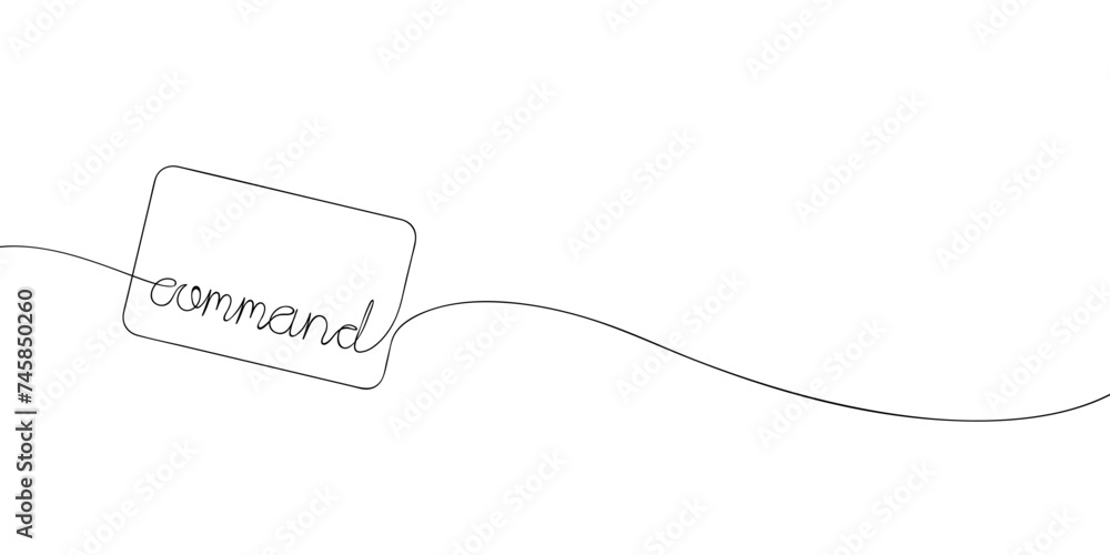 Poster a single line drawing of a command key. continuous line command button icon. one line icon. vector i