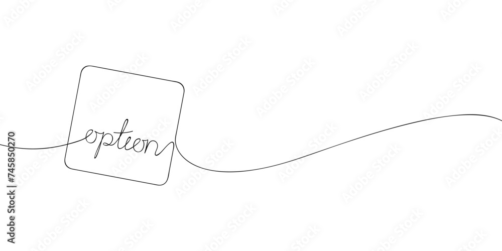 Poster a single line drawing of an option key. continuous line option button icon. one line icon. vector il