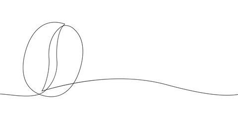 A single line drawing of a coffee bean. Continuous line coffee bean icon. One line icon. Vector illustration