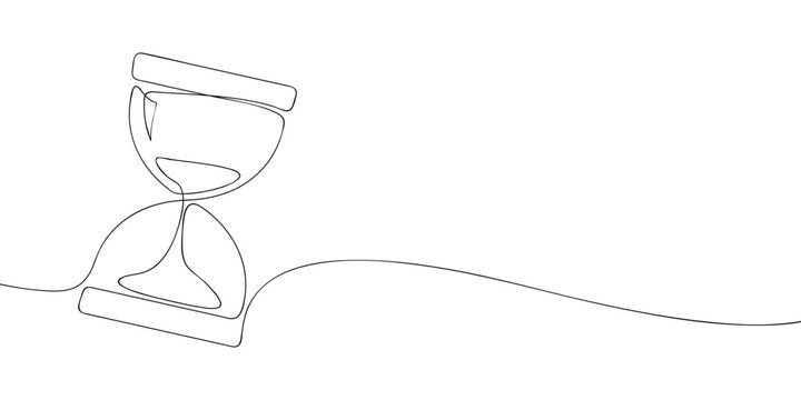 recommend clip art: A single line drawing of a hourglass. Continuous line hourglass icon. One line icon. Vector illustration
