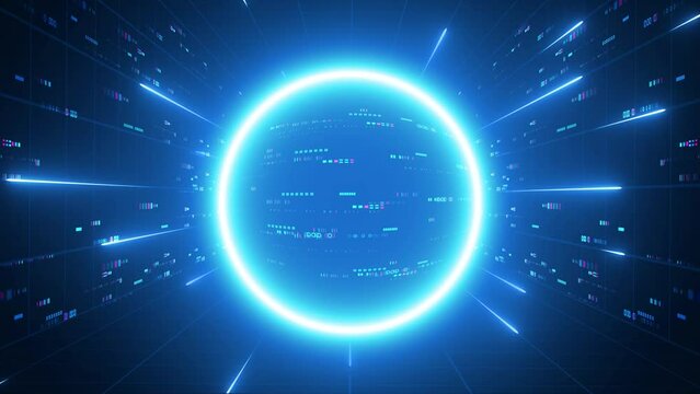 3D Blue Light Futuristic Technology Background