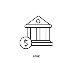 bank concept line icon. Simple element illustration. bank concept outline symbol design.
