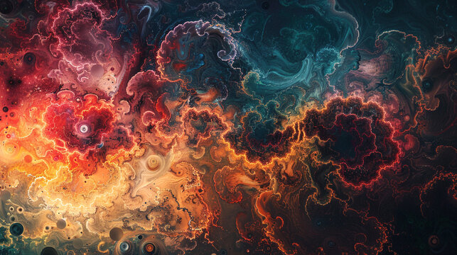 Abstract Cosmic Energy Art with Vibrant Colors and Fluid Motion