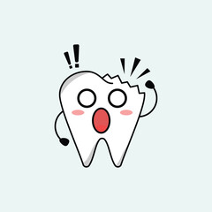 cute teeth catoon mascot vector design illustration. Suitabale for t-shirt, mug, sticker, etc. Eps 10