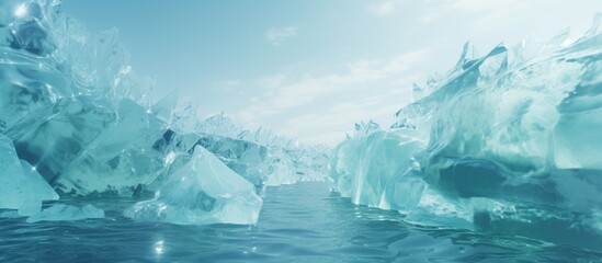 Giant icebergs on Greenland floating. Impact of global warming and climate change concept.
