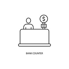 bank counter concept line icon. Simple element illustration. bank counter concept outline symbol design.