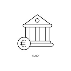 euro concept line icon. Simple element illustration. euro concept outline symbol design.
