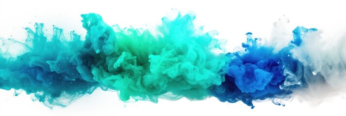 multicolored ink isolated on white background. Rainbow of colors. Color explosion. banner