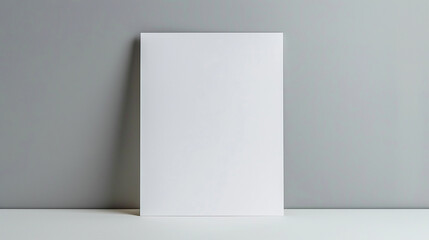Blank flyer poster isolated on grey, Cozzy paper mockup