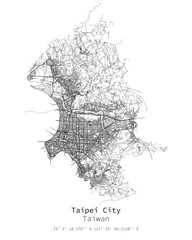 Fototapeta premium Taipei city, Taiwan street map,vector image for marketing ,digital product ,wall art and poster prints.