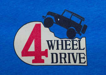 4 four wheel drive emblem, icon, badge old school design for Toyota off road vehicles with...