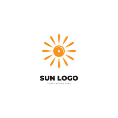 Fototapeta premium sun summer logo icon vector template