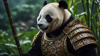 giant panda eating bamboo