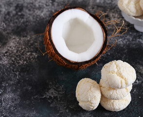 coconut cookies dessert for treats on the table