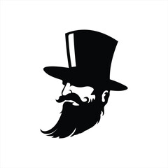 old man with hat logo character designs