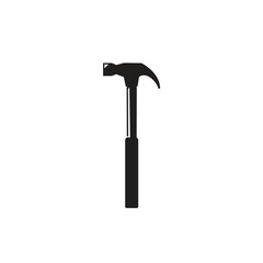 Vintage retro hipster hammer. Carpentry tools silhouette icons on white background.
