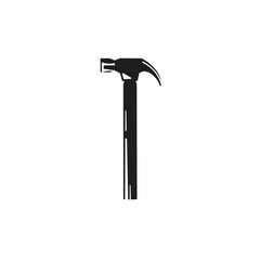 Vintage retro hipster hammer. Carpentry tools silhouette icons on white background.