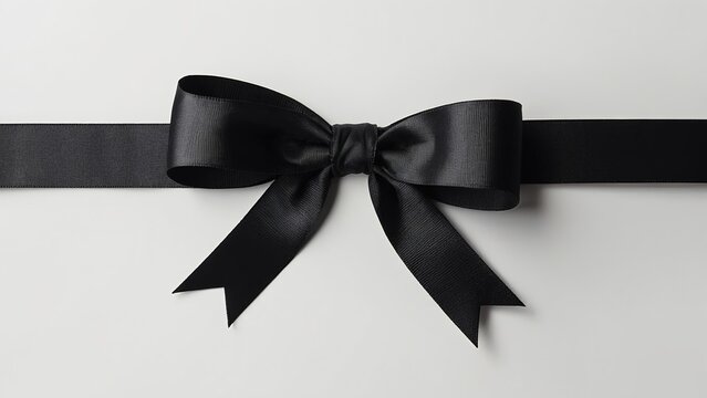 Mo&ntilde;o negro, hecho con list&oacute;n, sobre fondo blanco