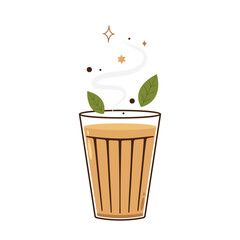 Indian hot drink vector. Indian chai icon. Chai is Indian drink. Kerala tea shop illustration vector eps. Indian Kerala roadside. Kerala tea shop line drawing. Kerala Old.