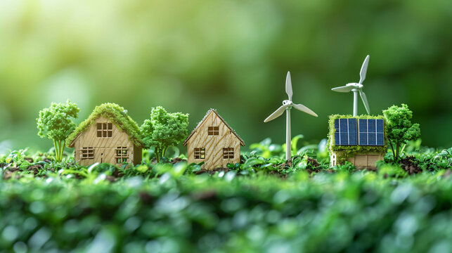 A concept image with renewable energy that is environmentally friendly.