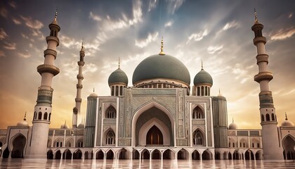 Fototapeta na wymiar mosque scene, muslim culture, muslim architecture