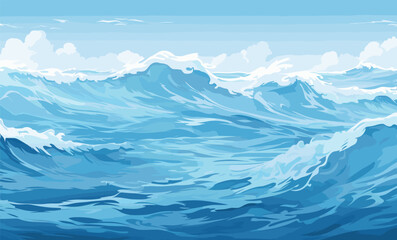 Fototapeta premium Ocean vector texture wide view