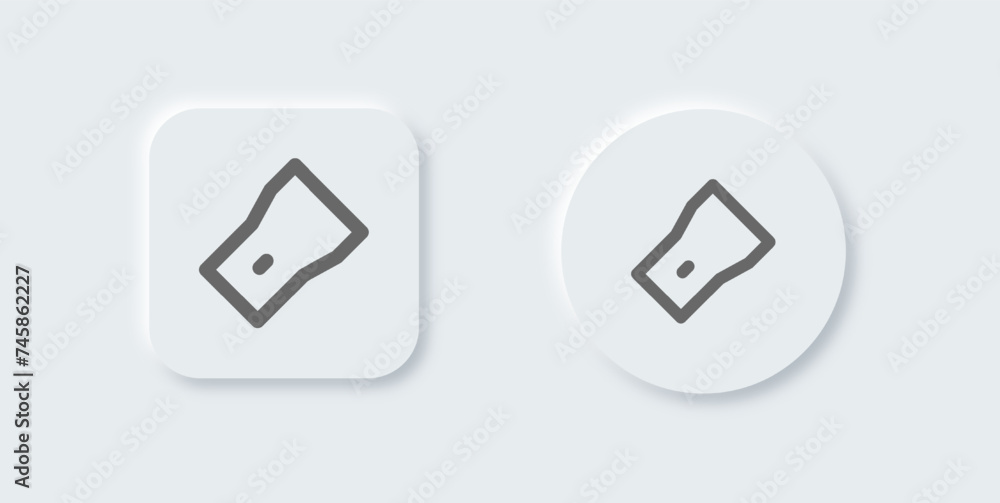 Poster flashlight line icon in neomorphic design style. torch signs vector illustration.