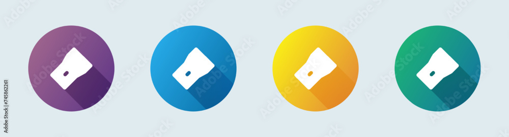 Poster flashlight solid icon in flat design style. torch signs vector illustration.