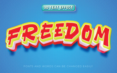 Freedom funky 3d editable text effect style