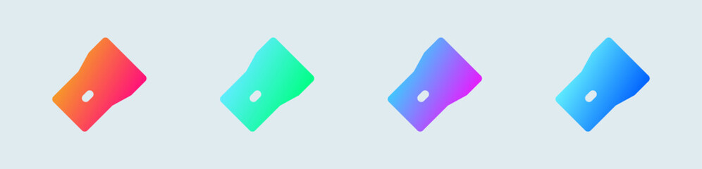 Flashlight solid icon in gradient colors. Torch signs vector illustration.