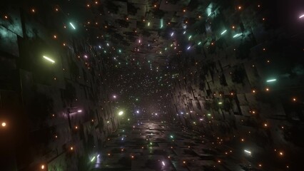 4K ループアニメーション トンネル疾走 Infinite Tunnel Loop Motion