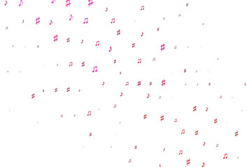 Obraz premium Light Purple, Pink vector backdrop with music notes.