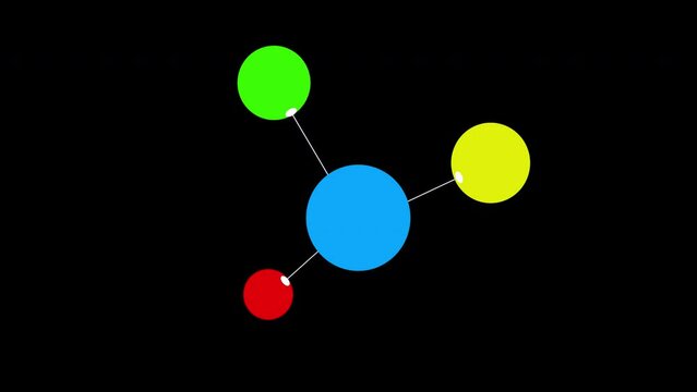 A colorful molecule structure with dots and lines icon concept loop animation video with alpha channel