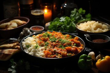 The Gastronomic Delights of Brazil Cuzcuz Cous Cassava Farofa and Moqueca, generative IA