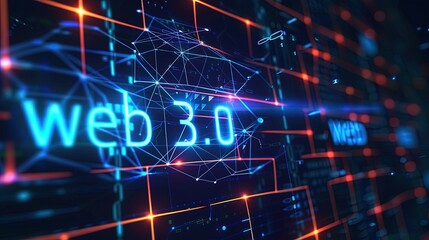 An image of the web 3.0 technology and concept. Blockchain, meta, big data, cloud and server services. Generative AI