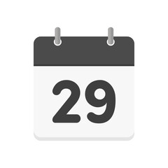 29日の日めくりカレンダーのアイコン - 年･月の表記のない暦や番号のデザイン素材