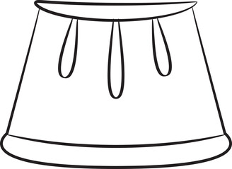 Hand Drawn Knife Plated Skirt Illustration
