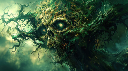 Dark evil monster - concept of death, nightmare, alcohol or drug-induced psychosis, bad trip